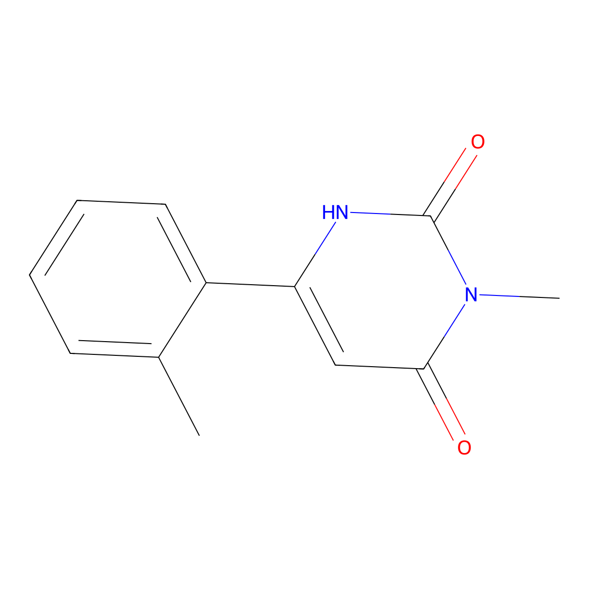 3-Methyl-6-(2-methylphenyl)-1,2,3,4-tetrahydropyrimidine-2,4-dione molecular structure, CAS 2055078-52-7