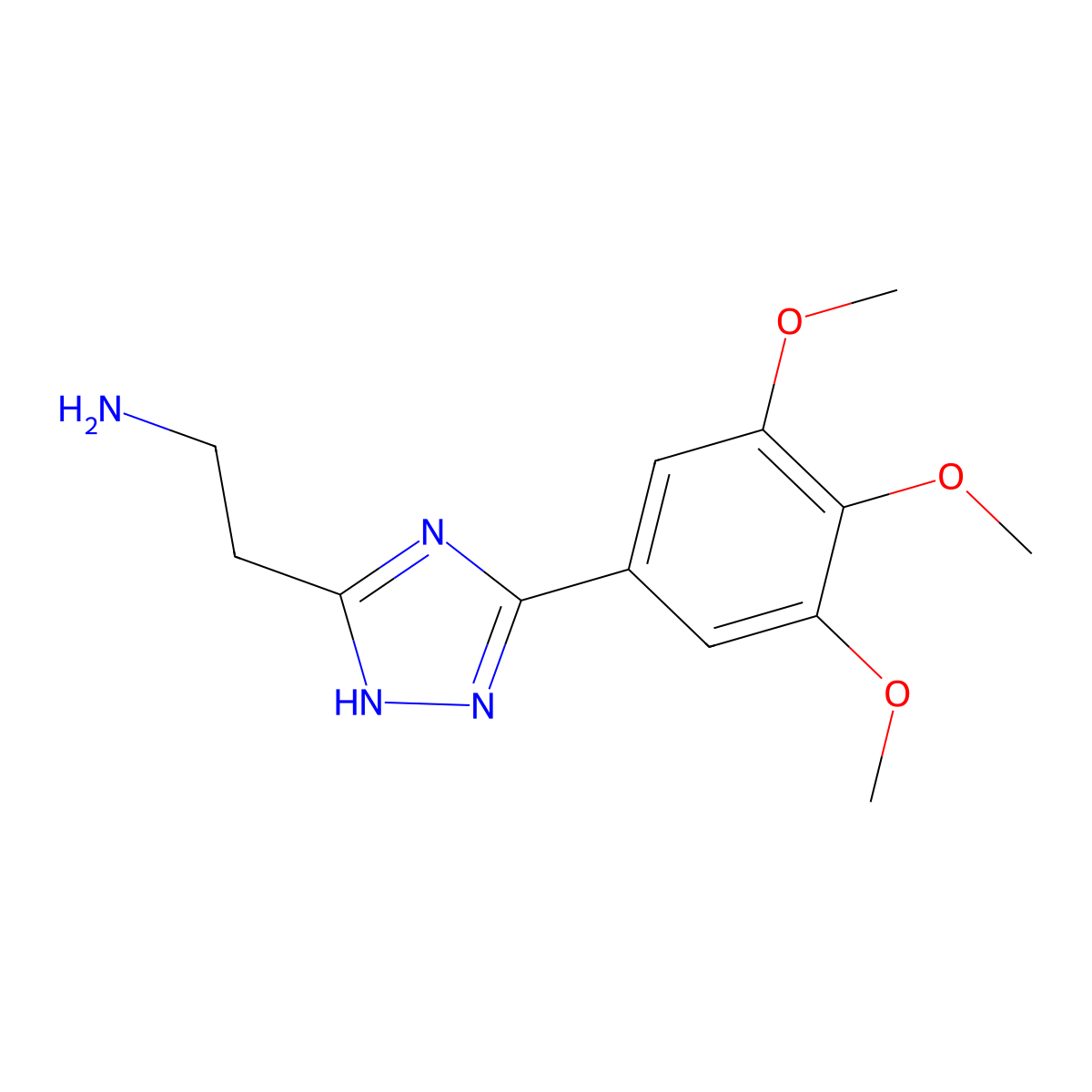 5-(3,4,5-Trimethoxyphenyl)-1H-1,2,4-triazole-3-ethanamine hydrochloride (1:1) molecular structure, CAS 2055088-27-0