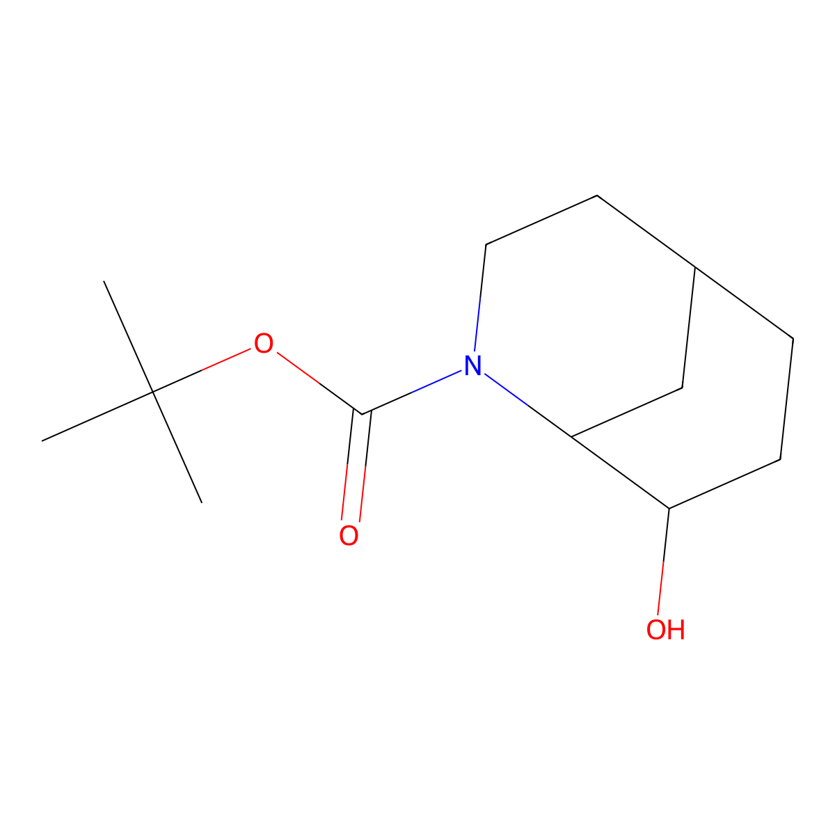tert-butyl (1R,5S,8R)-8-hydroxy-2-azabicyclo[3.3.1]nonane-2-carboxylate molecular structure, CAS 2055089-72-8