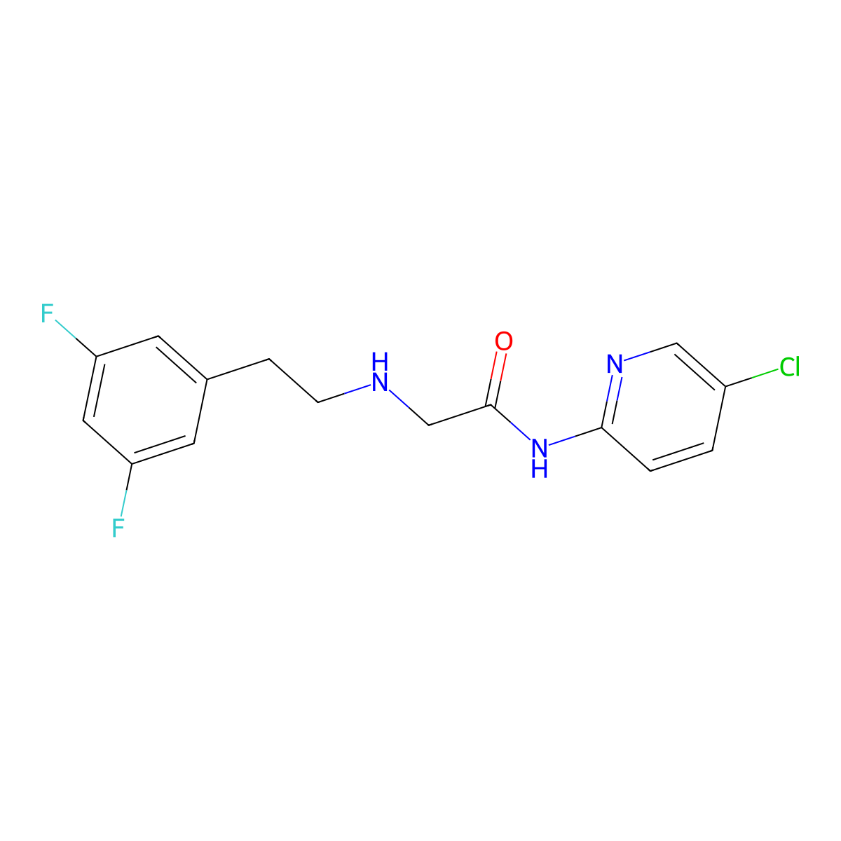 N-(5-chloro-2-pyridinyl)-2-[[2-(3,5-difluorophenyl)ethyl]amino]-acetamide molecular structure, CAS 2055101-66-9