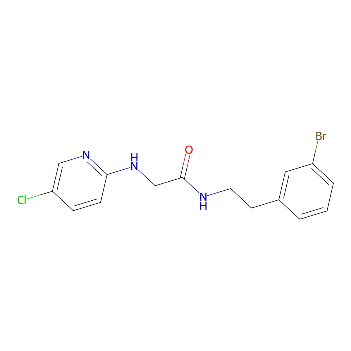 N-[2-(3-bromophenyl)ethyl]-2-[(5-chloro-2-pyridinyl)amino]-acetamide molecular structure, CAS 2055101-86-3