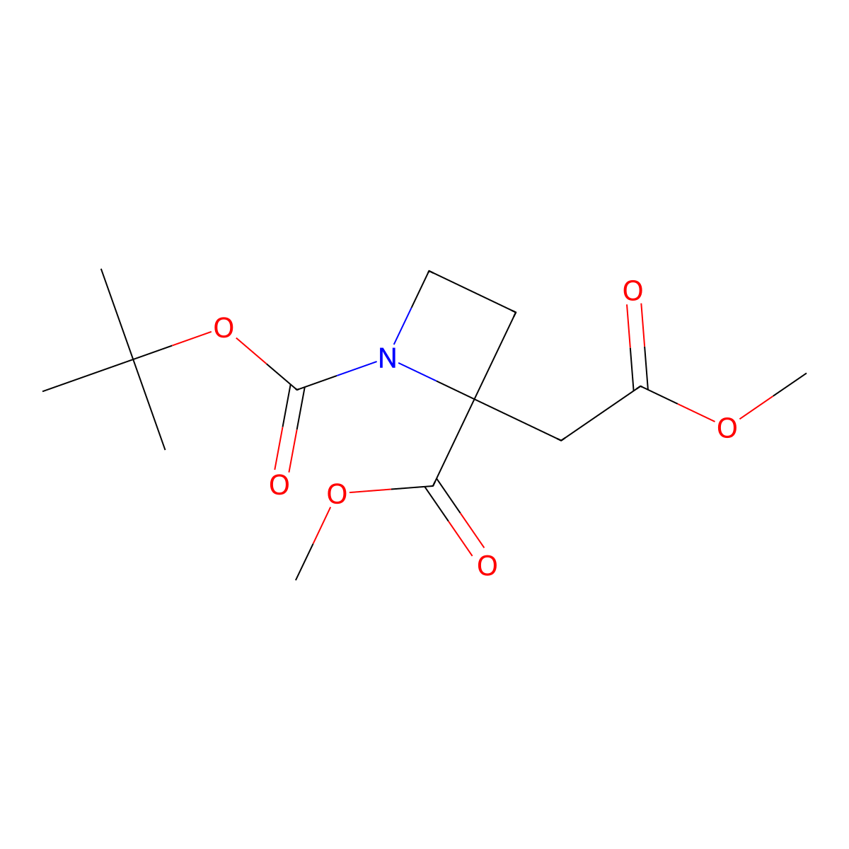 1-tert-Butyl 2-methyl 2-(2-methoxy-2-oxoethyl)azetidine-1,2-dicarboxylate molecular structure, CAS 2055118-98-2
