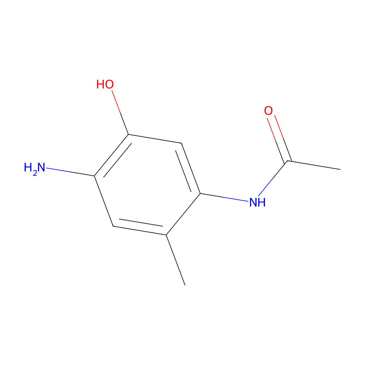 4-Acetamido-2-hydroxy-5-methylaniline molecular structure, CAS 2055118-99-3