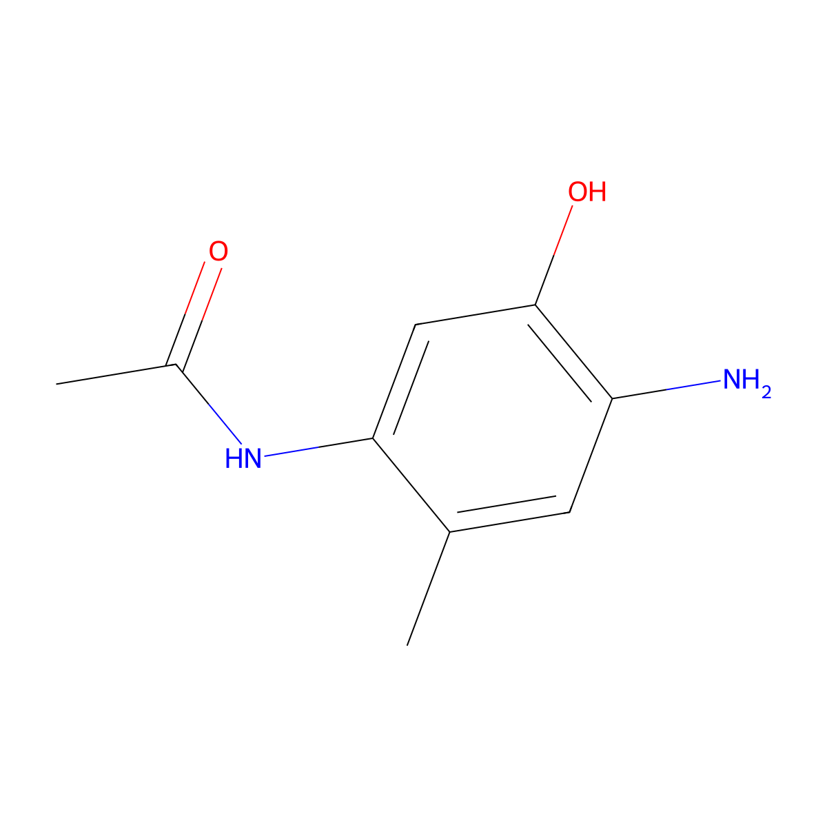 4-Acetamido-2-hydroxy-5-methylaniline molecular structure, CAS 2055118-99-3
