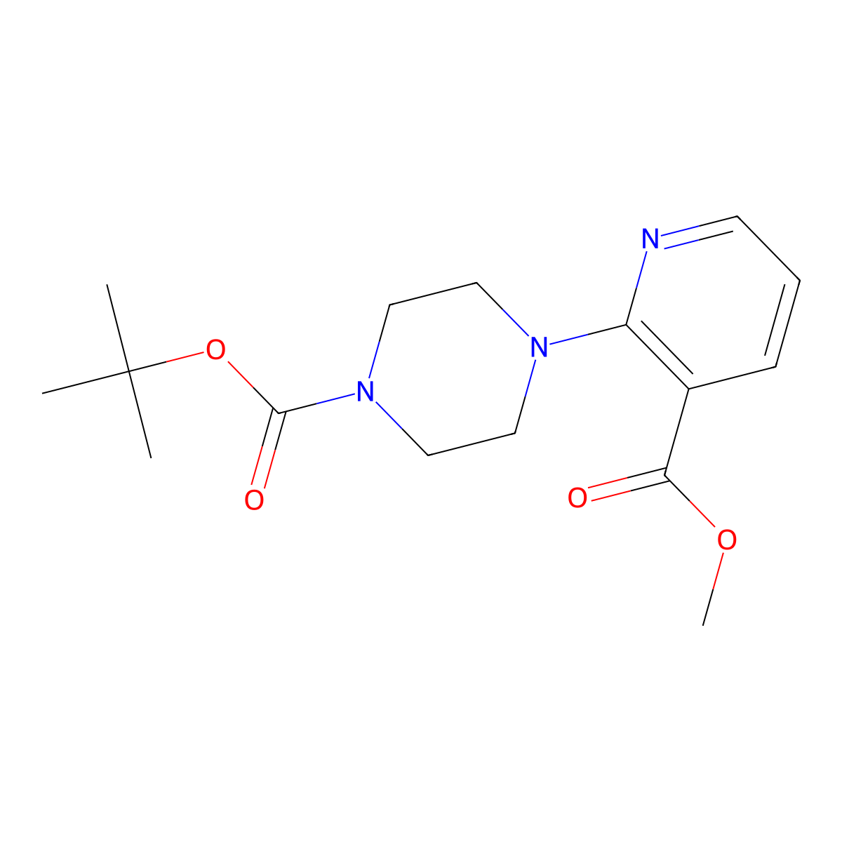tert-Butyl 4-[3-(methoxycarbonyl)pyridin-2-yl]piperazine-1-carboxylate molecular structure, CAS 2055119-02-1