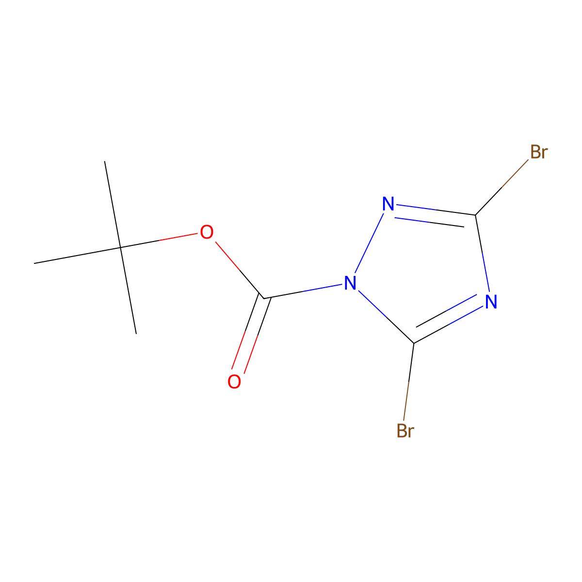 tert-Butyl 3,5-dibromo-1,2,4-triazole-1-carboxylate molecular structure, CAS 2055119-03-2