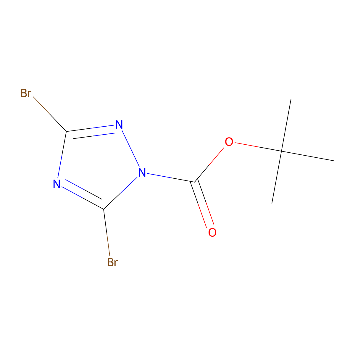 tert-Butyl 3,5-dibromo-1,2,4-triazole-1-carboxylate molecular structure, CAS 2055119-03-2