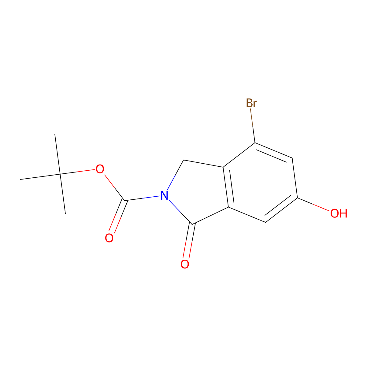 tert-Butyl 4-bromo-6-hydroxy-1-oxo-3H-isoindole-2-carboxylate molecular structure, CAS 2055119-08-7