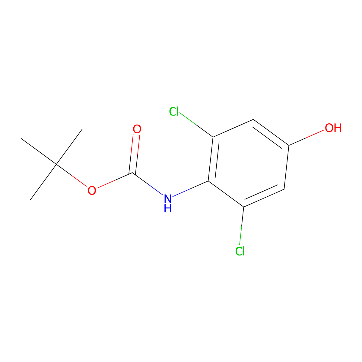 tert-butyl N-(2,6-dichloro-4-hydroxyphenyl)carbamate molecular structure, CAS 2055119-15-6