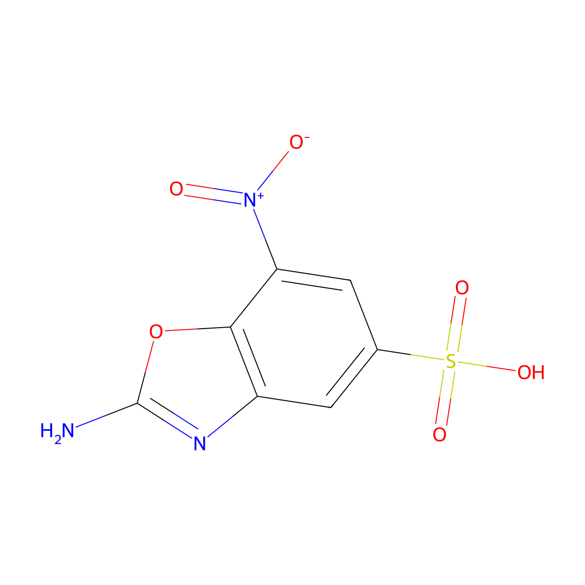 2-Amino-7-nitro-1,3-benzoxazole-5-sulfonic acid molecular structure, CAS 2055119-16-7