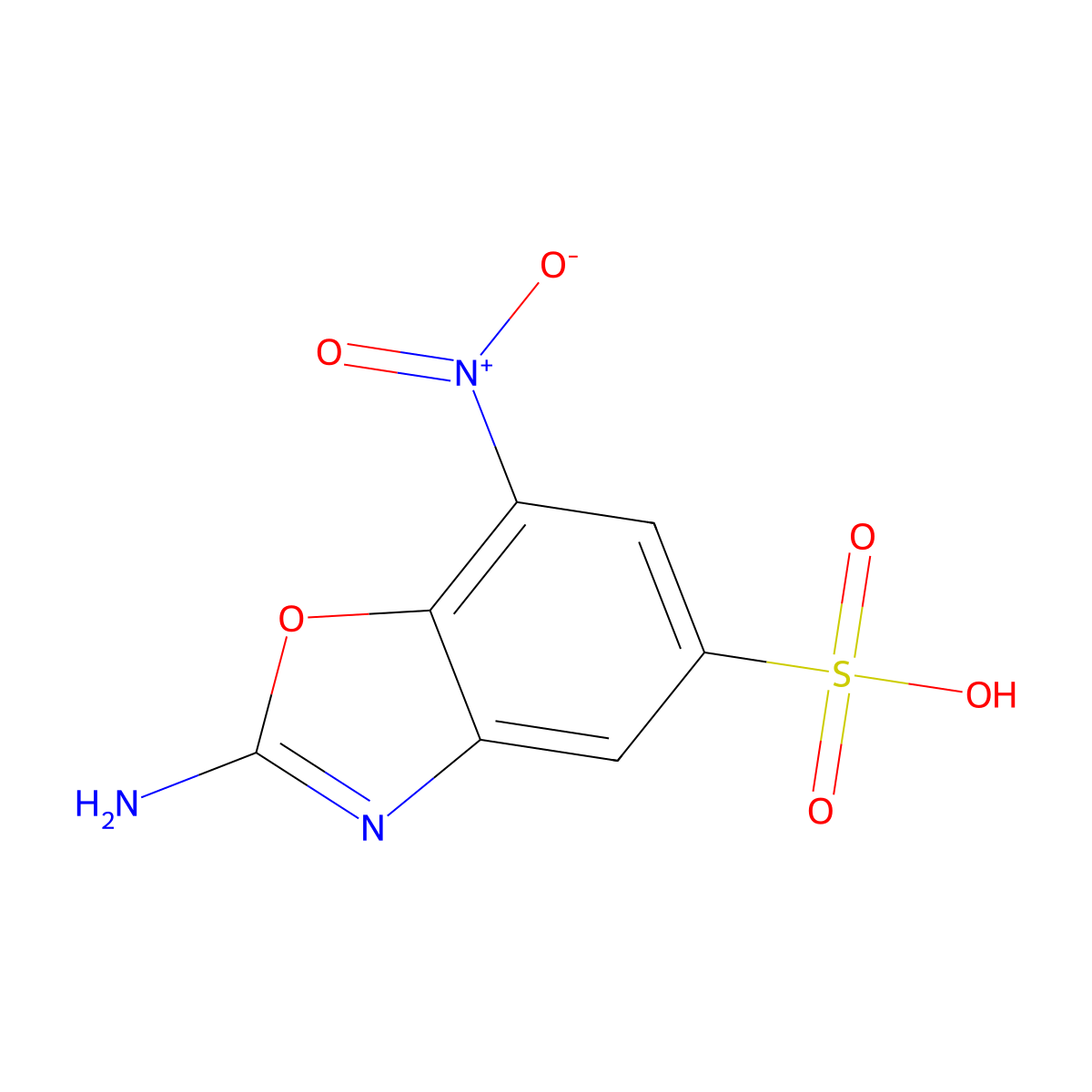 2-Amino-7-nitro-1,3-benzoxazole-5-sulfonic acid molecular structure, CAS 2055119-16-7