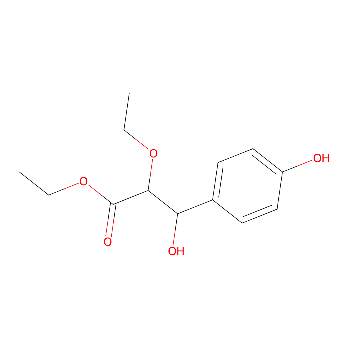 Ethyl 2-ethoxy-3-hydroxy-3-(4-hydroxyphenyl)propanoate molecular structure, CAS 2055119-23-6