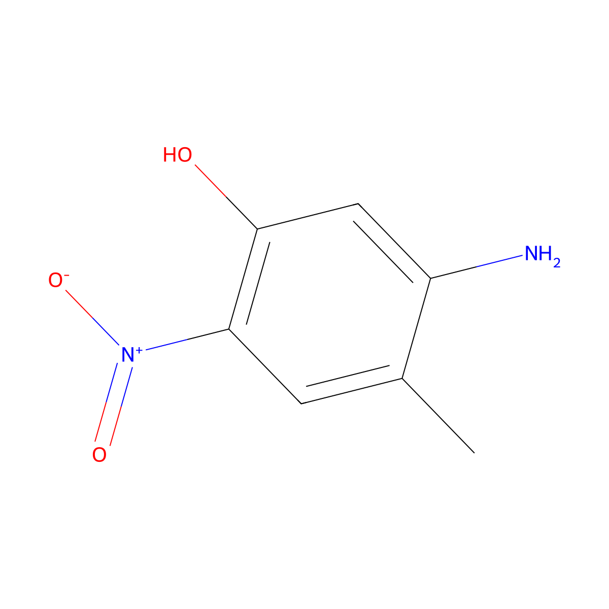 5-Amino-4-methyl-2-nitrophenol molecular structure, CAS 2055119-24-7