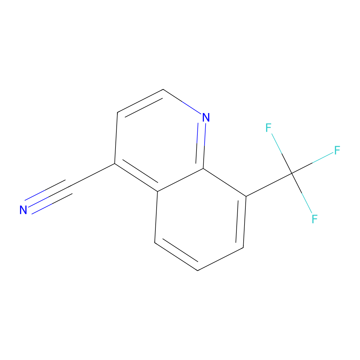 8-(Trifluoromethyl)quinoline-4-carbonitrile molecular structure, CAS 2055119-28-1