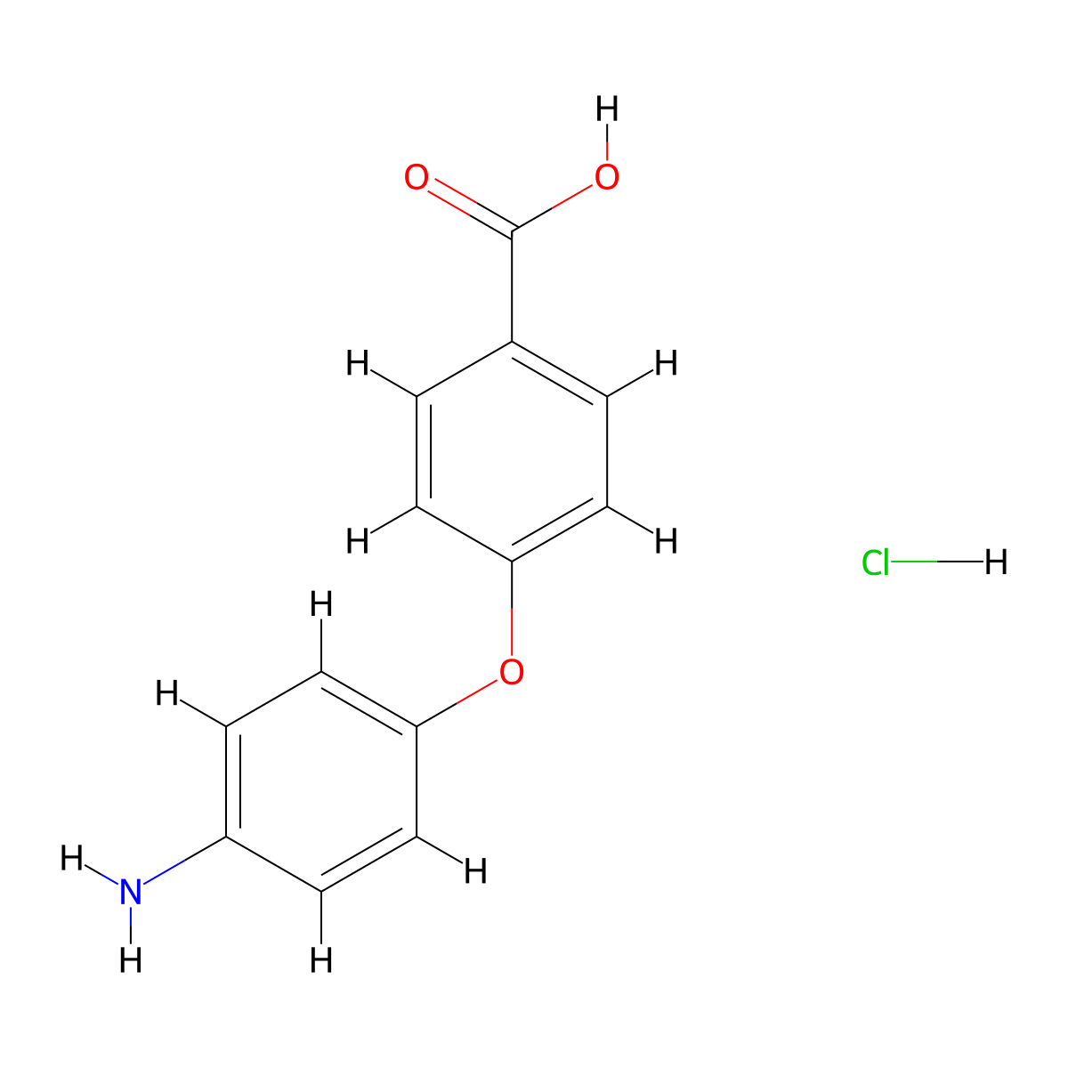 4-(4-Aminophenoxy)benzoic acid hydrochloride molecular structure, CAS 2055119-31-6