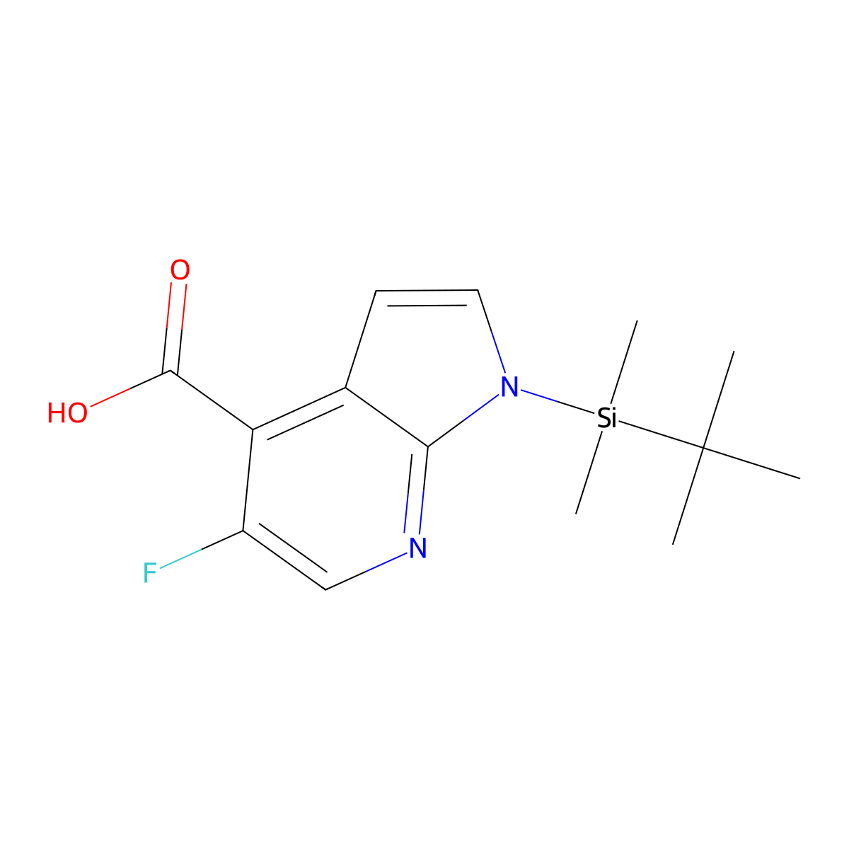 1-(tert-Butyldimethylsilyl)-5-fluoropyrrolo[2,3-b]pyridine-4-carboxylic acid molecular structure, CAS 2055119-32-7