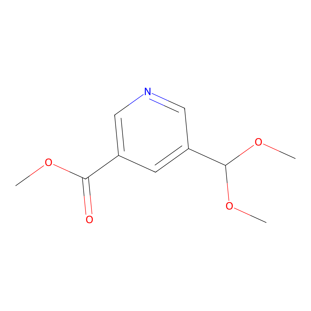 Methyl 5-(dimethoxymethyl)pyridine-3-carboxylate molecular structure, CAS 2055119-34-9