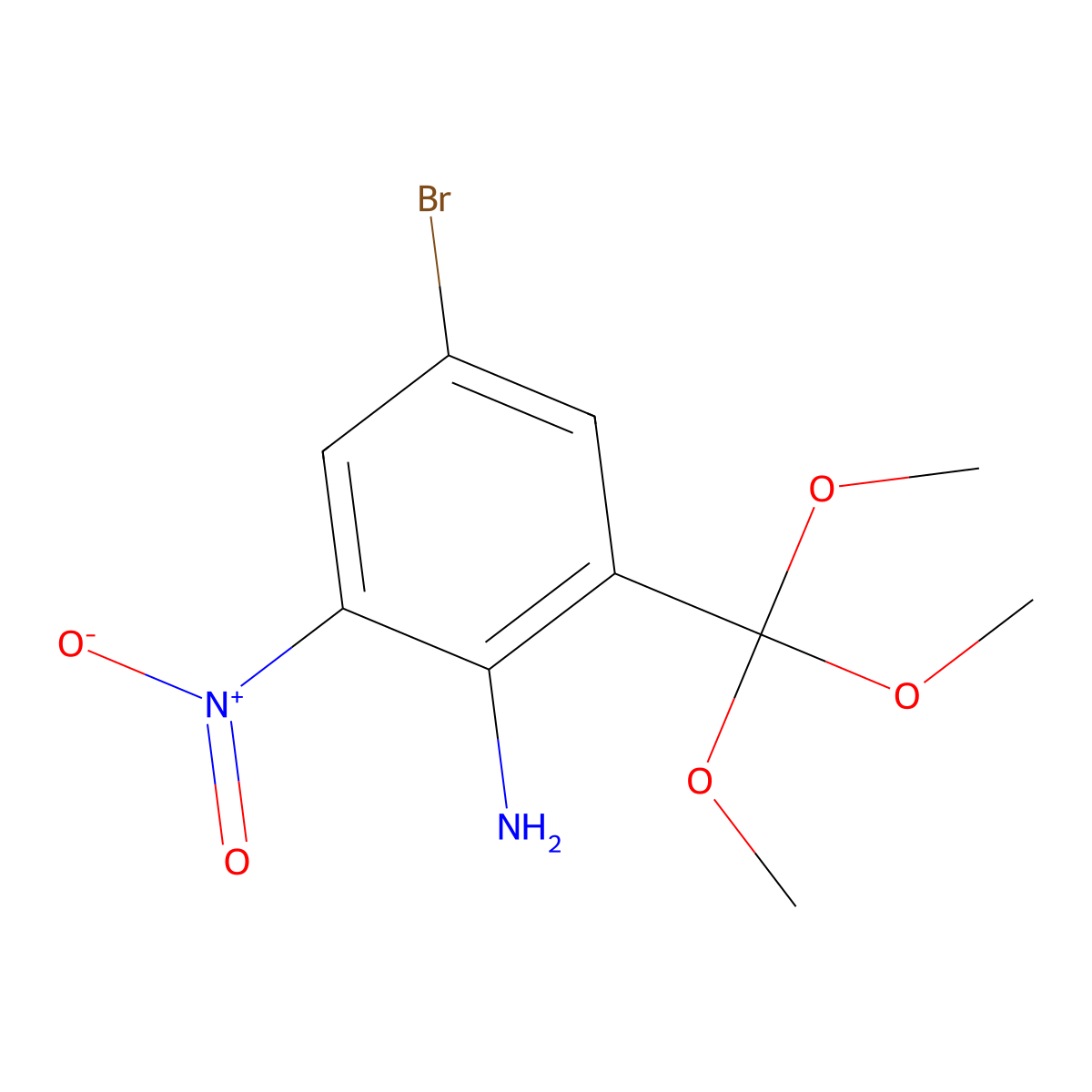 4-Bromo-2-nitro-6-(trimethoxymethyl)aniline molecular structure, CAS 2055119-35-0