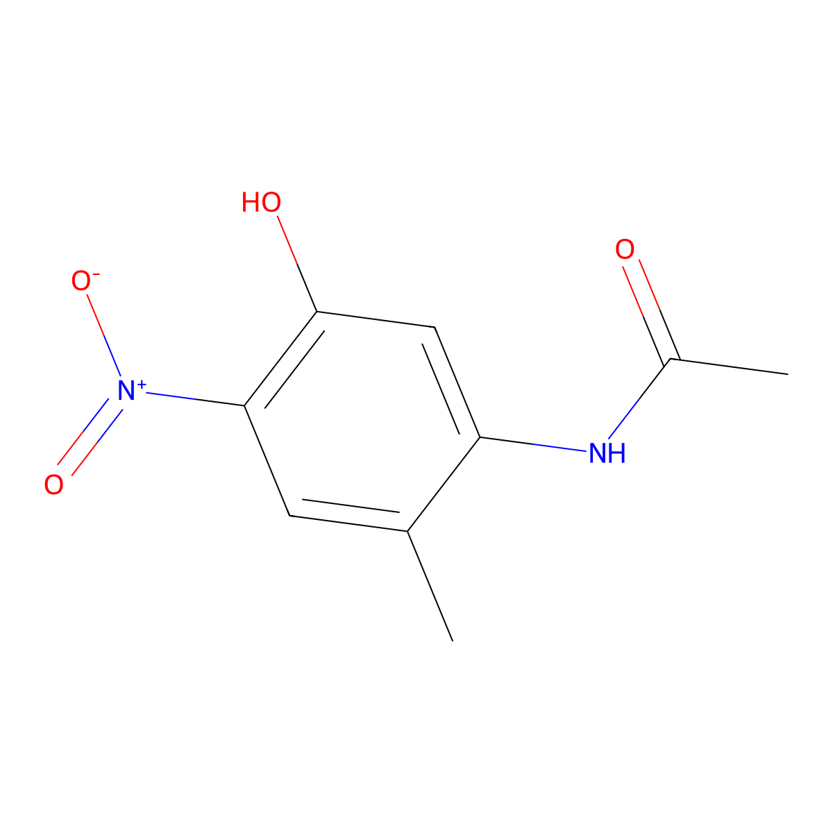 N-(5-Hydroxy-2-methyl-4-nitrophenyl)acetamide molecular structure, CAS 2055119-36-1