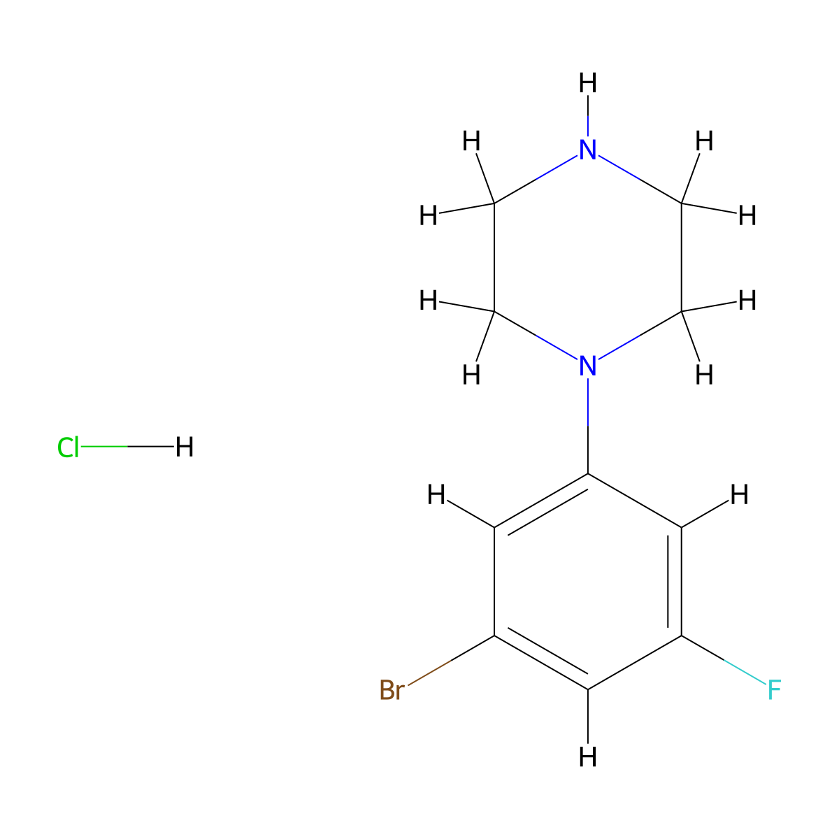 1-(3-Bromo-5-fluorophenyl)piperazine hydrochloride molecular structure, CAS 2055119-43-0