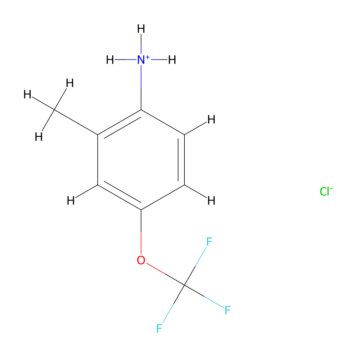 2-Methyl-4-(trifluoromethoxy)benzenaminium chloride molecular structure, CAS 2055119-44-1
