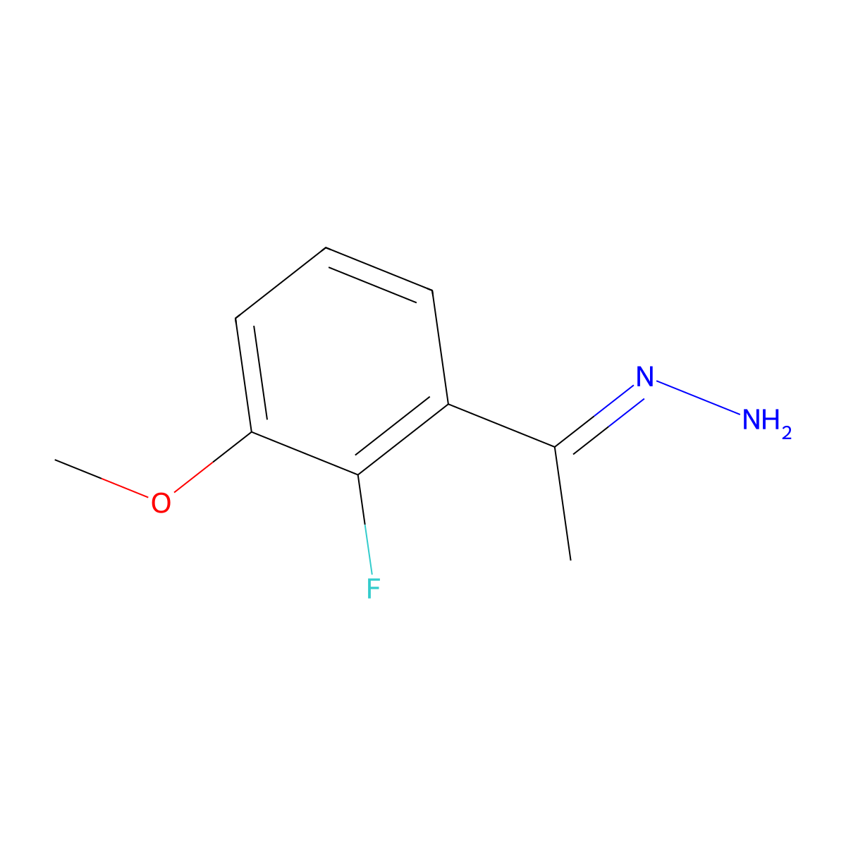 [1-(2-Fluoro-3-methoxyphenyl)ethylidene]hydrazine molecular structure, CAS 2055119-87-2