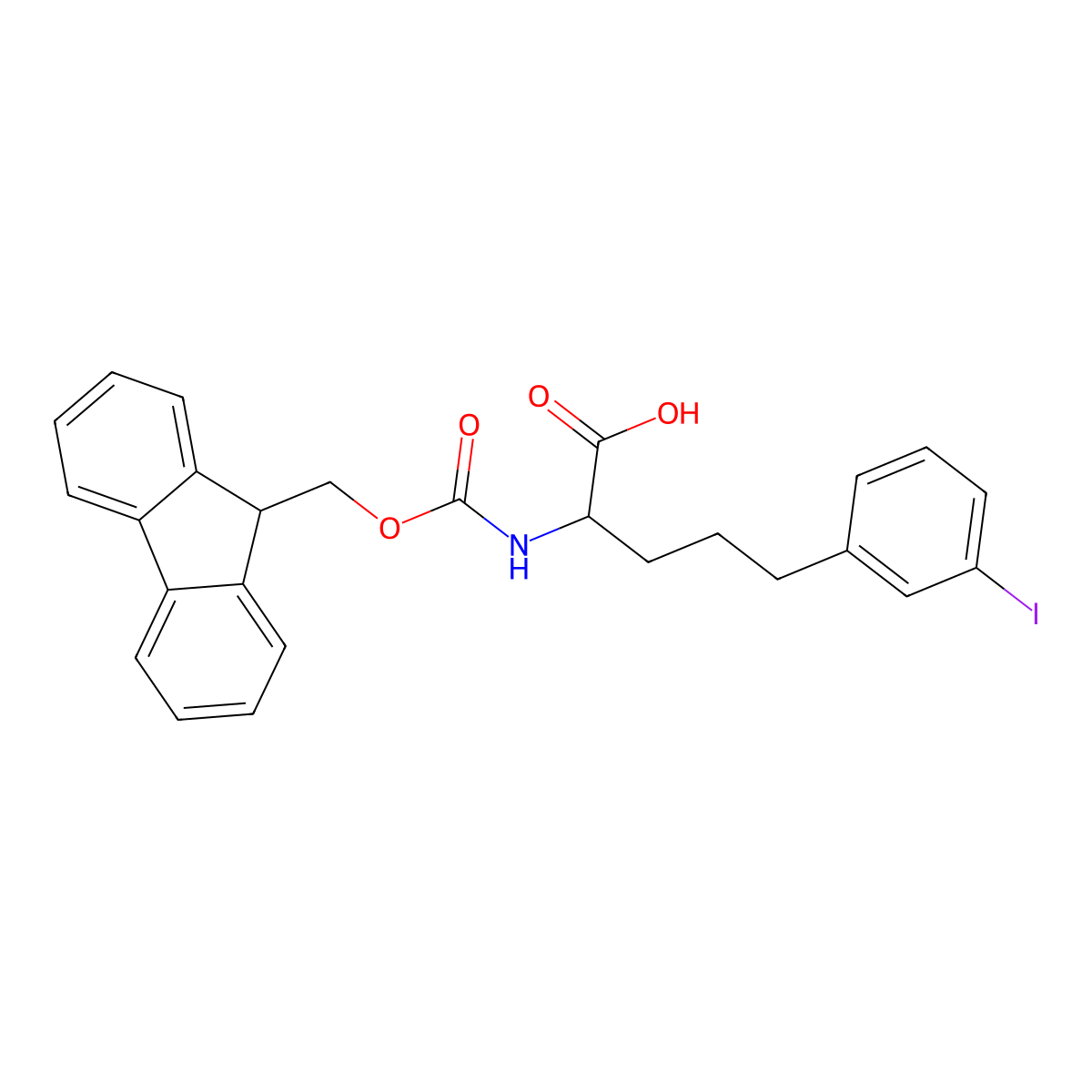 Fmoc-2-amino-5-phenyl(3-I)-L-pentanoic acid molecular structure, CAS 2055144-87-9