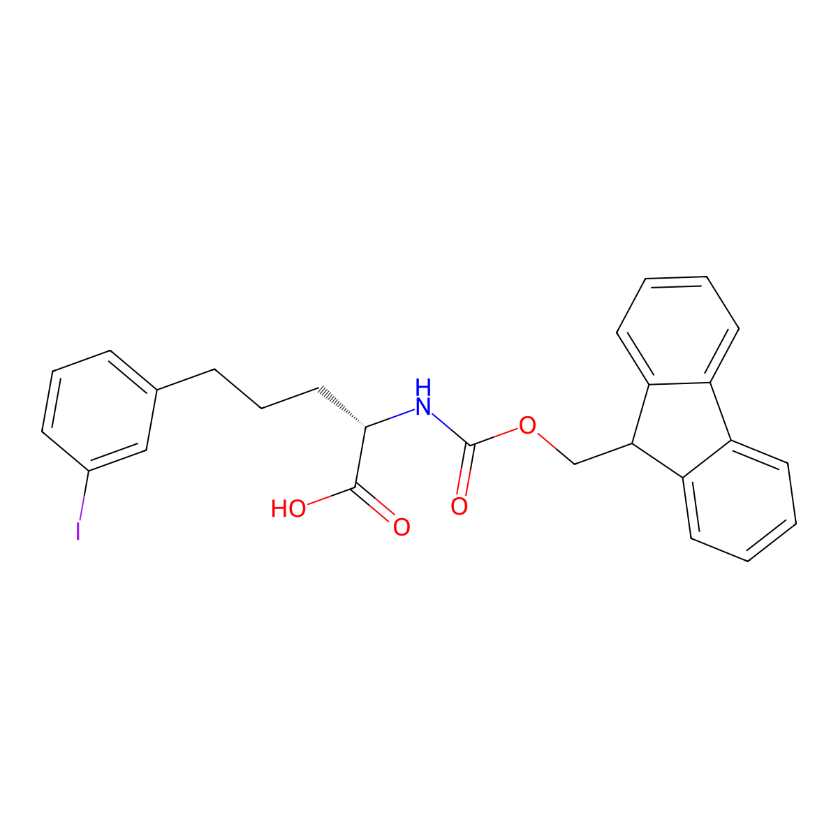 Fmoc-2-amino-5-phenyl(3-I)-L-pentanoic acid molecular structure, CAS 2055144-87-9