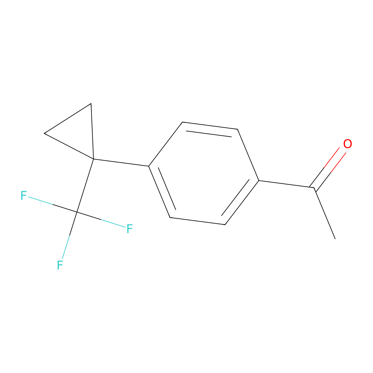 1-(4-(1-(Trifluoromethyl)cyclopropyl)phenyl)ethan-1-one molecular structure, CAS 2055164-81-1