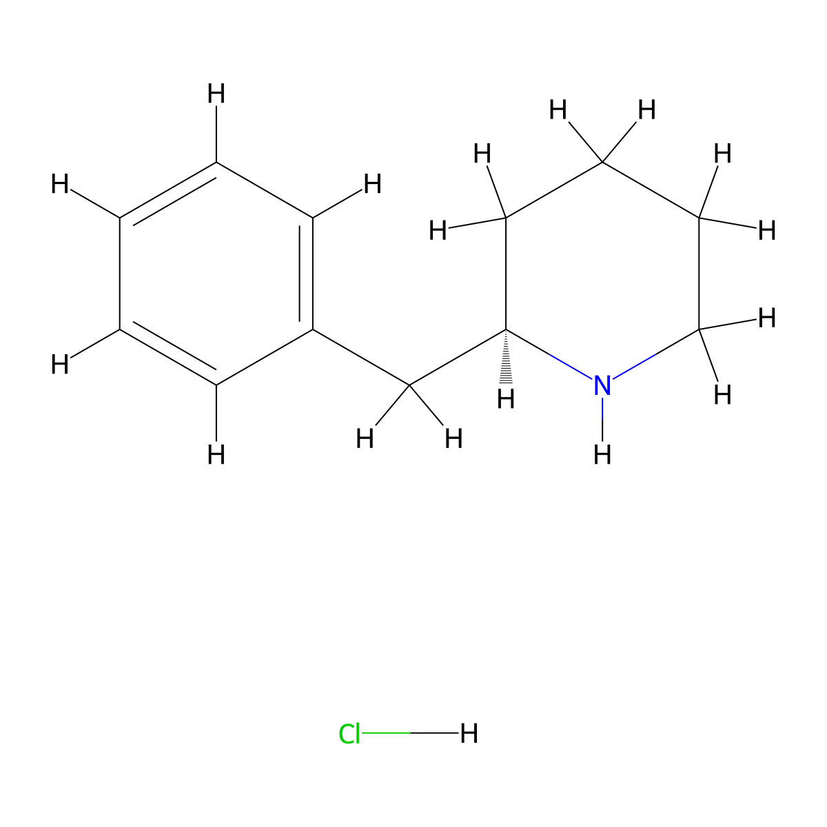 (R)-2-Benzylpiperidine hydrochloride molecular structure, CAS 2055172-15-9