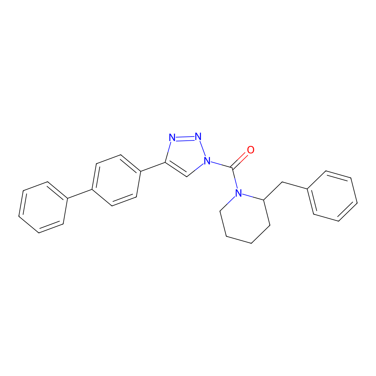 (4-[1,1'-biphenyl]-4-yl-1H-1,2,3-triazol-1-yl)[(2S)-2-(phenylmethyl)-1-piperidinyl]-methanone molecular structure, CAS 2055172-61-5