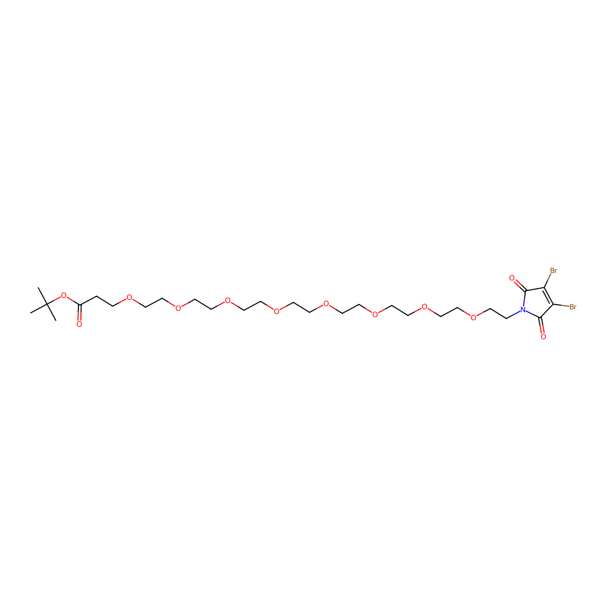 3,4-Dibromo-Mal-PEG8-t-butyl ester molecular structure, CAS 2055198-02-0