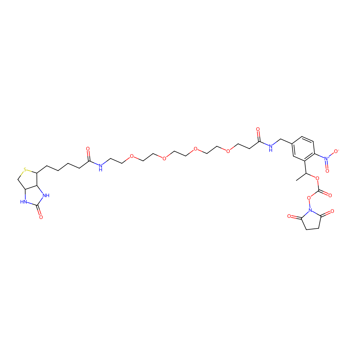 PC-Biotin-PEG4-NHS carbonate molecular structure, CAS 2055198-03-1