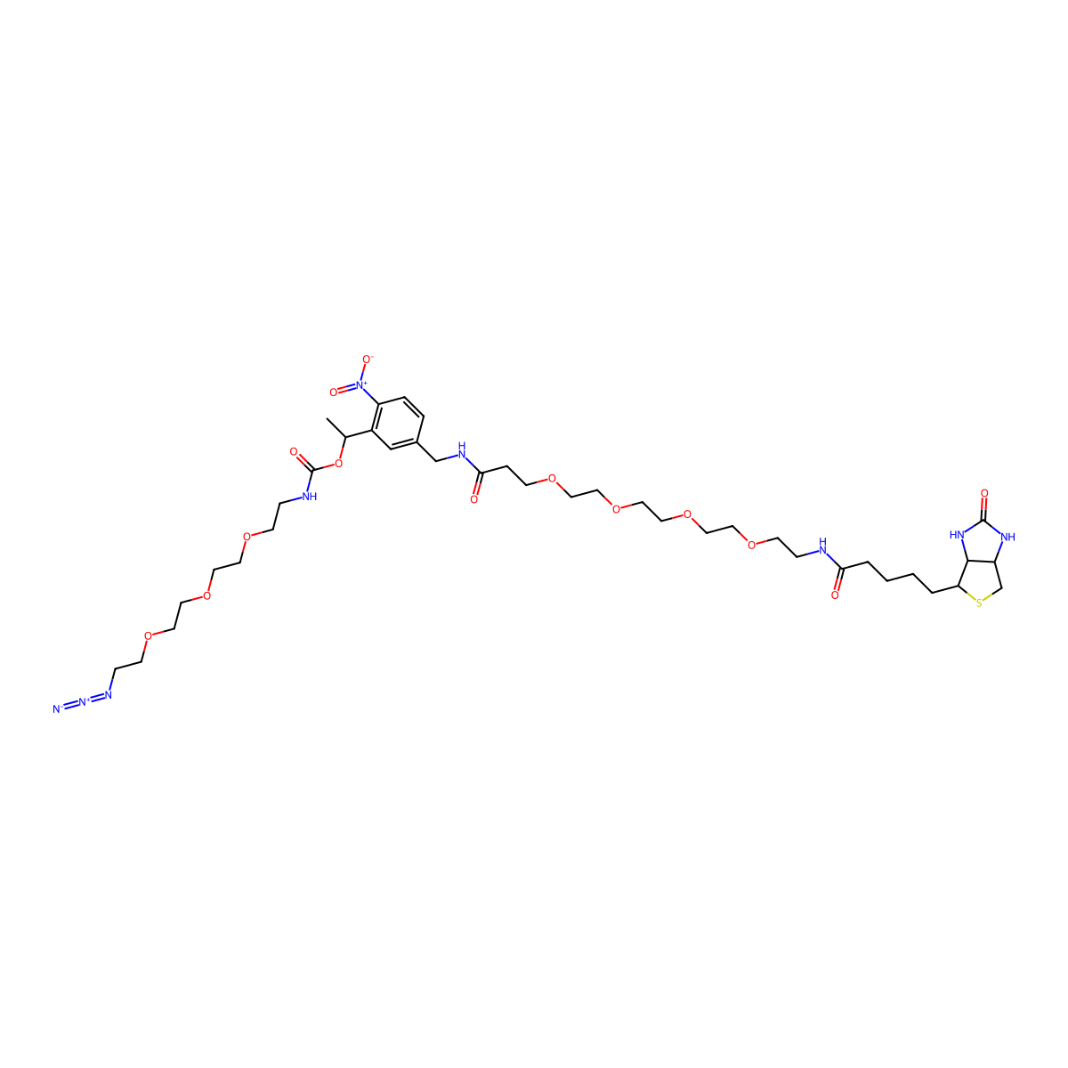 PC-Biotin-PEG4-PEG3-Azide molecular structure, CAS 2055198-04-2