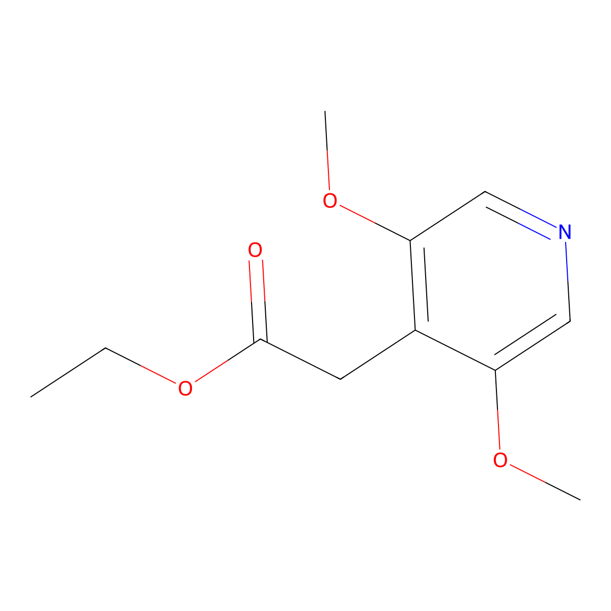 Ethyl 2-(3,5-dimethoxypyridin-4-YL)acetate molecular structure, CAS 2055201-03-9