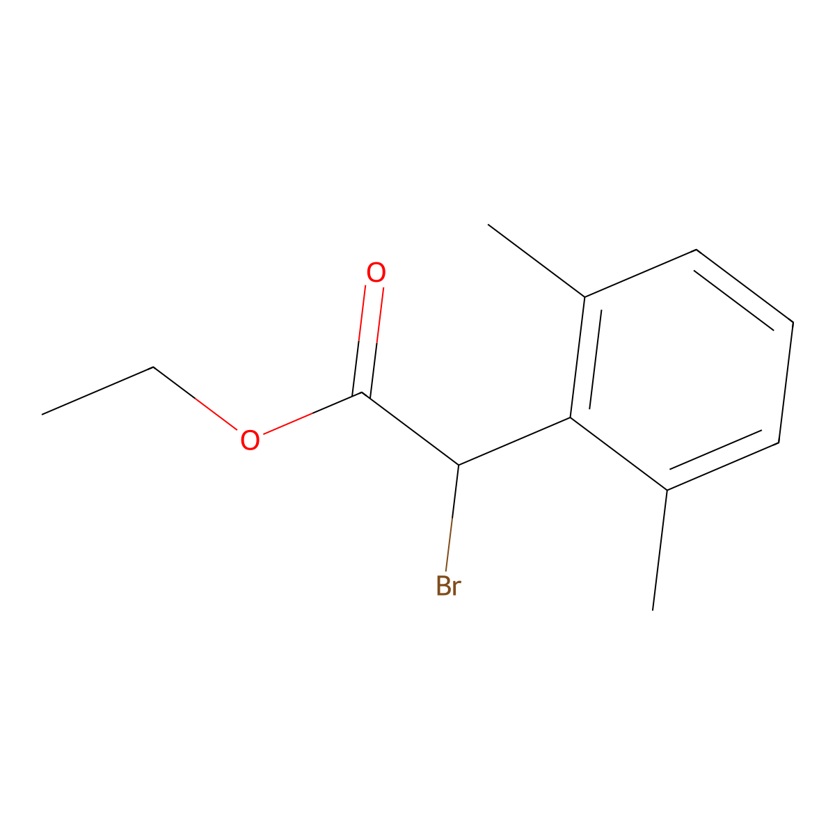 Ethyl 2-bromo-2-(2,6-dimethylphenyl)acetate molecular structure, CAS 2055201-05-1