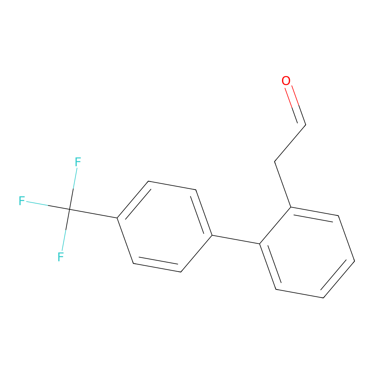 2-{2-[4-(Trifluoromethyl)phenyl]phenyl}acetaldehyde molecular structure, CAS 2055209-17-9