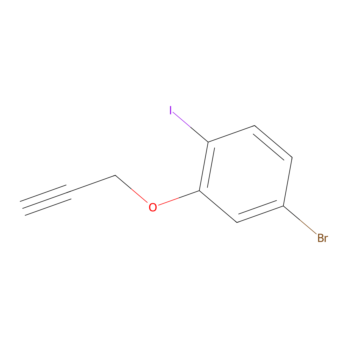 4-Bromo-1-iodo-2-(prop-2-yn-1-yloxy)benzene molecular structure, CAS 2055226-10-1