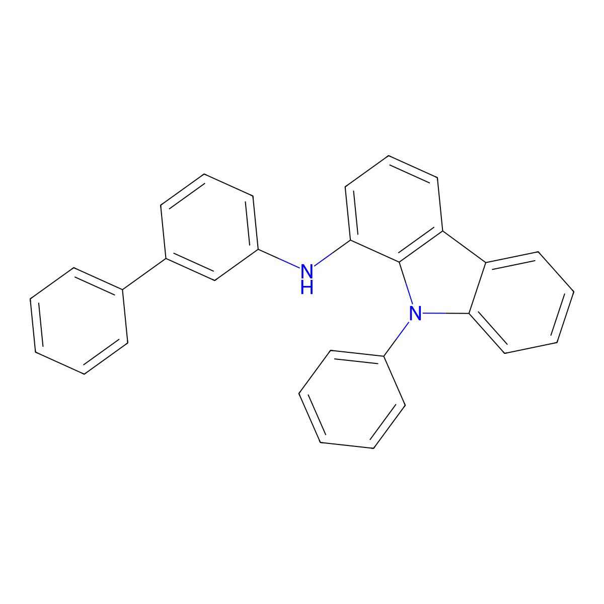 N-[1,1'-Biphenyl]-3-YL-9-phenyl-9H-carbazol-1-amine molecular structure, CAS 2055229-08-6