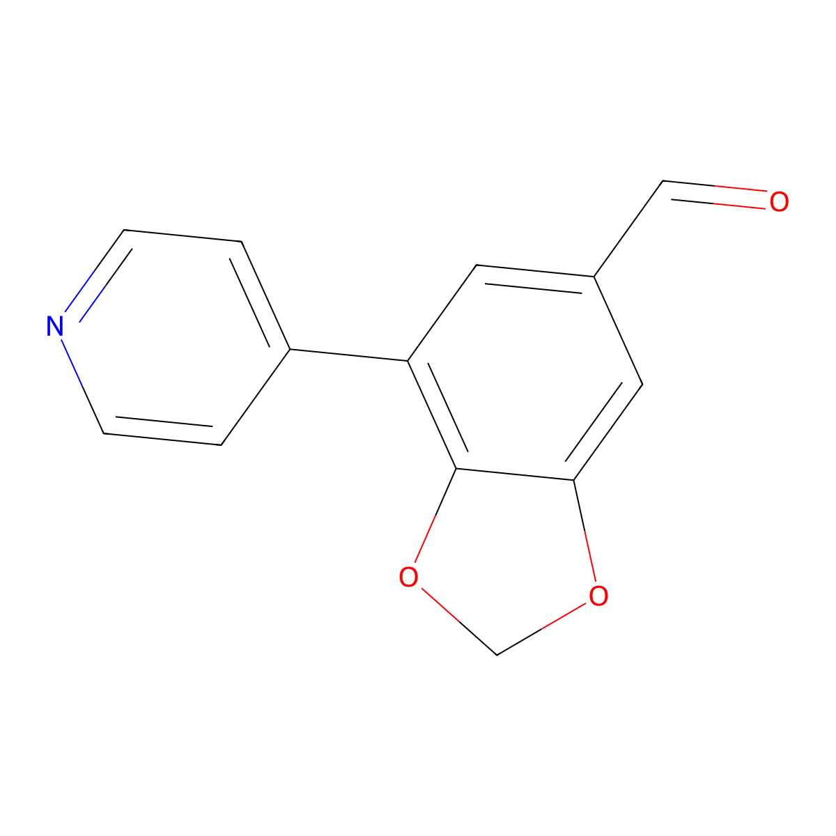 7-(Pyridin-4-yl)-1,3-dioxaindane-5-carbaldehyde molecular structure, CAS 2055235-08-8