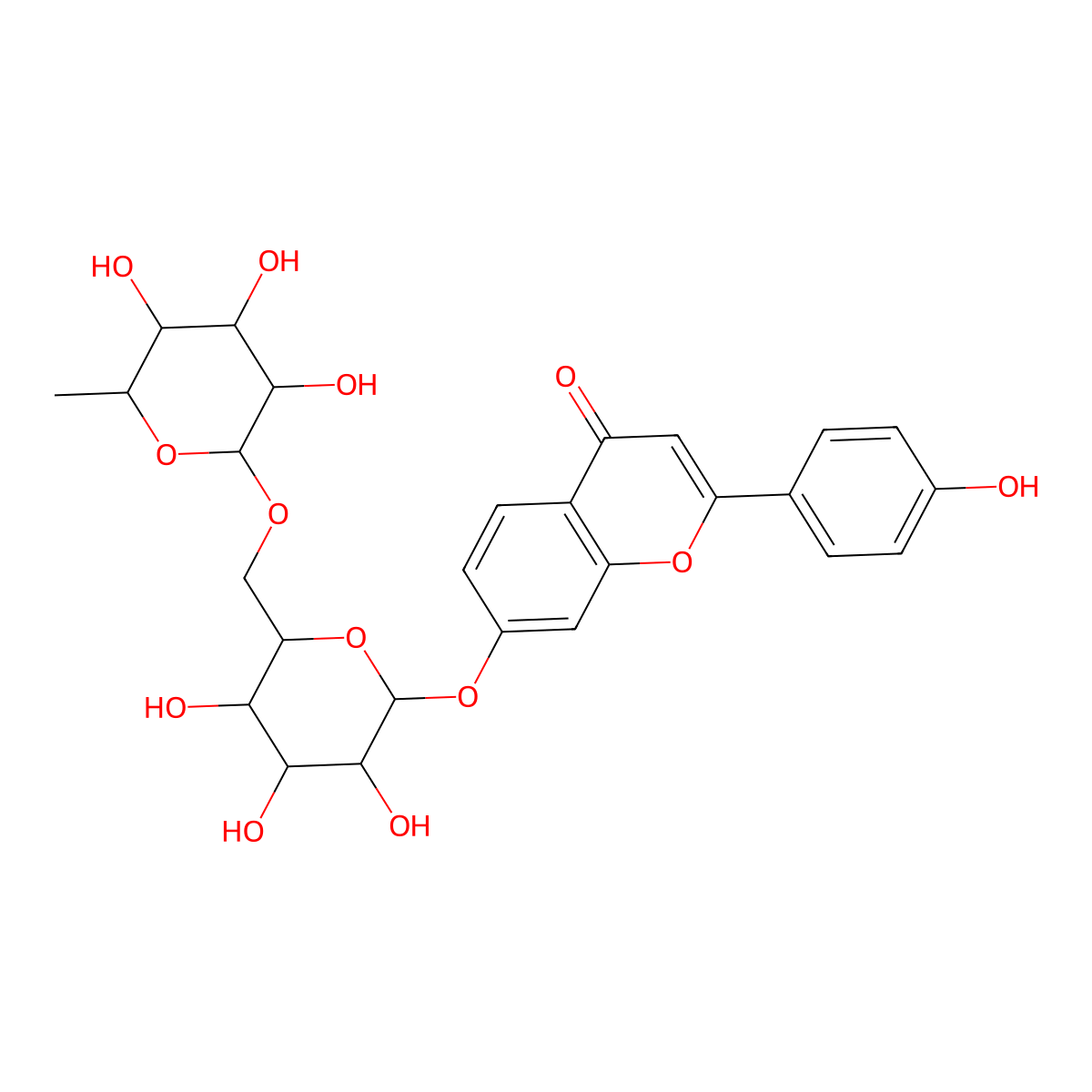 7,4'-Dihydroxyflavone 7-rutinoside molecular structure, CAS 2055239-29-5