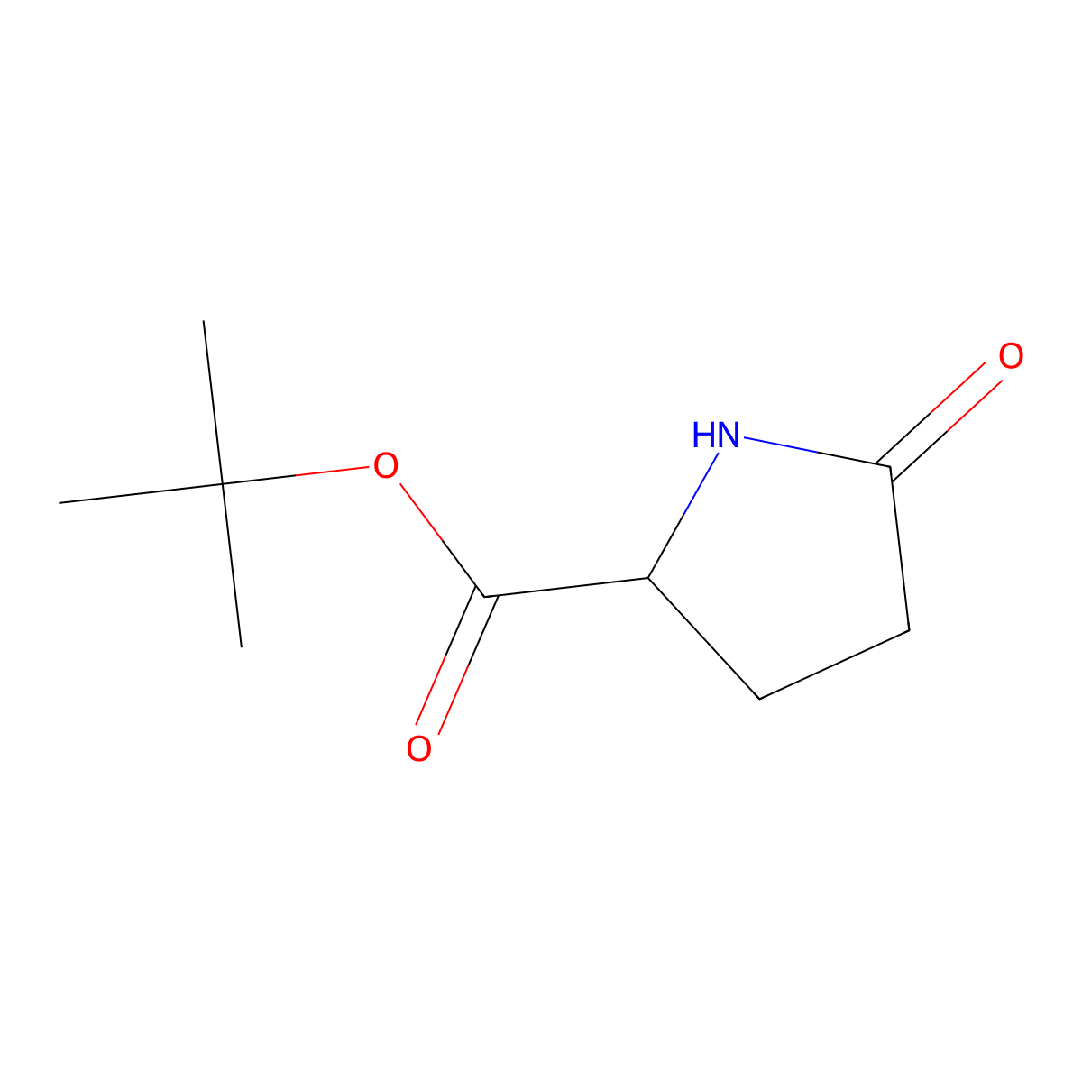 tert-butyl (2R)-5-oxopyrrolidine-2-carboxylate molecular structure, CAS 205524-46-5