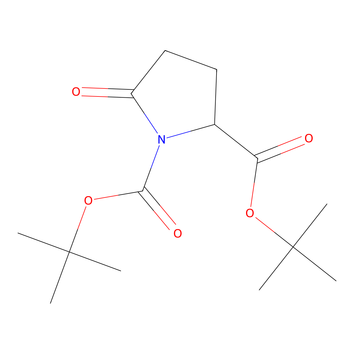 (R)-Di-tert-butyl 5-oxopyrrolidine-1,2-dicarboxylate molecular structure, CAS 205524-47-6