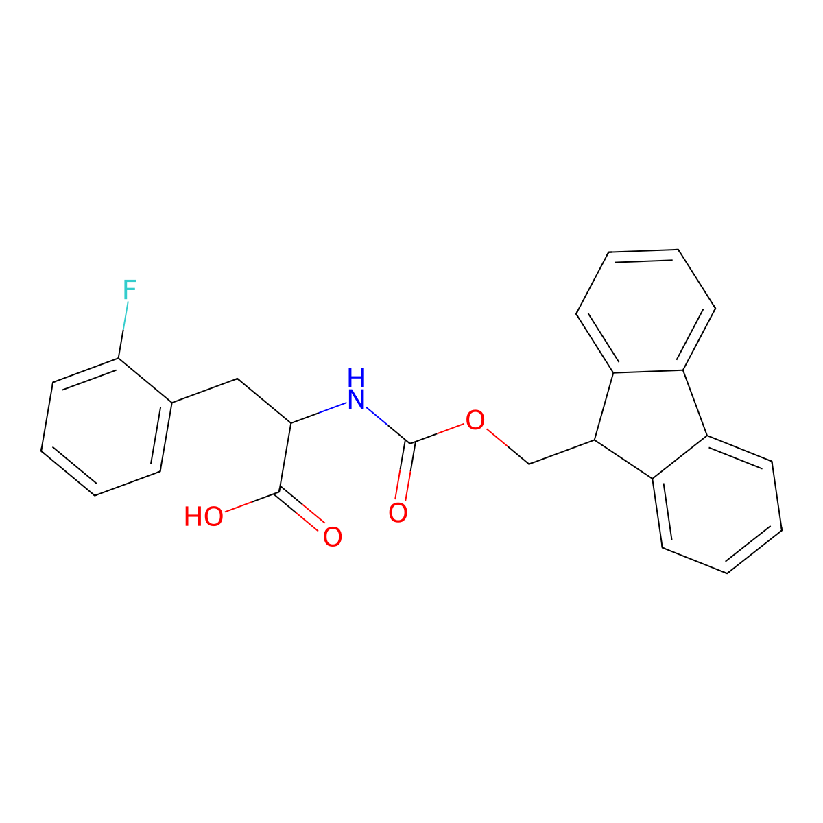 (2S)-2-{[(9H-Fluoren-9-ylmethoxy)carbonyl]amino}-3-(2-fluorophenyl)propanoic acid molecular structure, CAS 205526-26-7