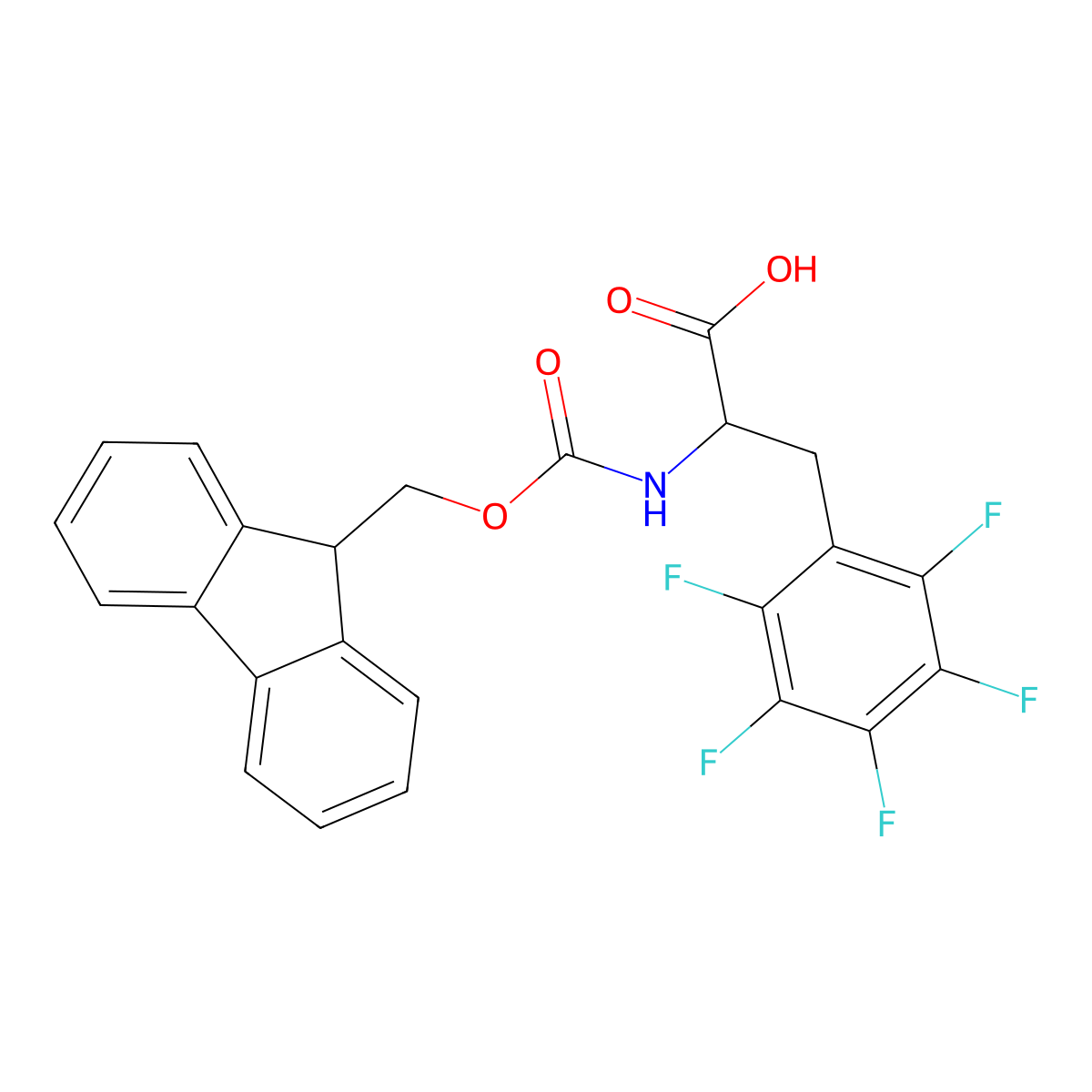 Fmoc-pentafluoro-L-phenylalanine molecular structure, CAS 205526-32-5