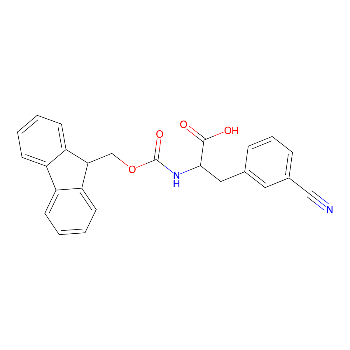 Fmoc-D-3-Cyanophenylalanine molecular structure, CAS 205526-37-0