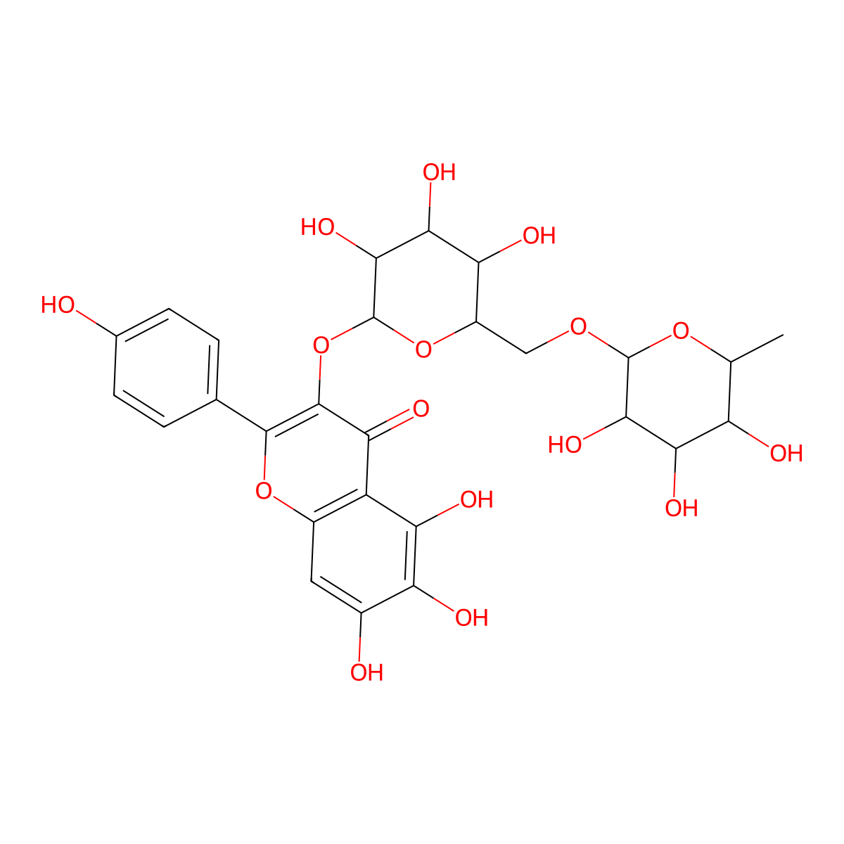 5,6,7,4'-Tetrahydroxyflavonol 3-O-rutinoside molecular structure, CAS 205527-00-0