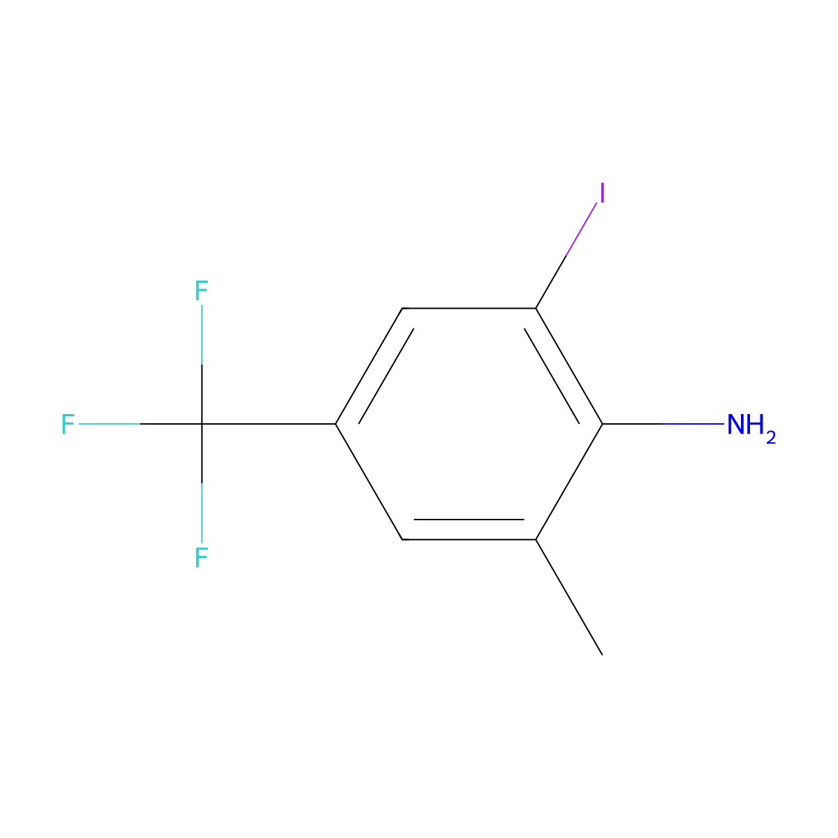 2-Iodo-6-methyl-4-(trifluoromethyl)aniline molecular structure, CAS 2055274-91-2