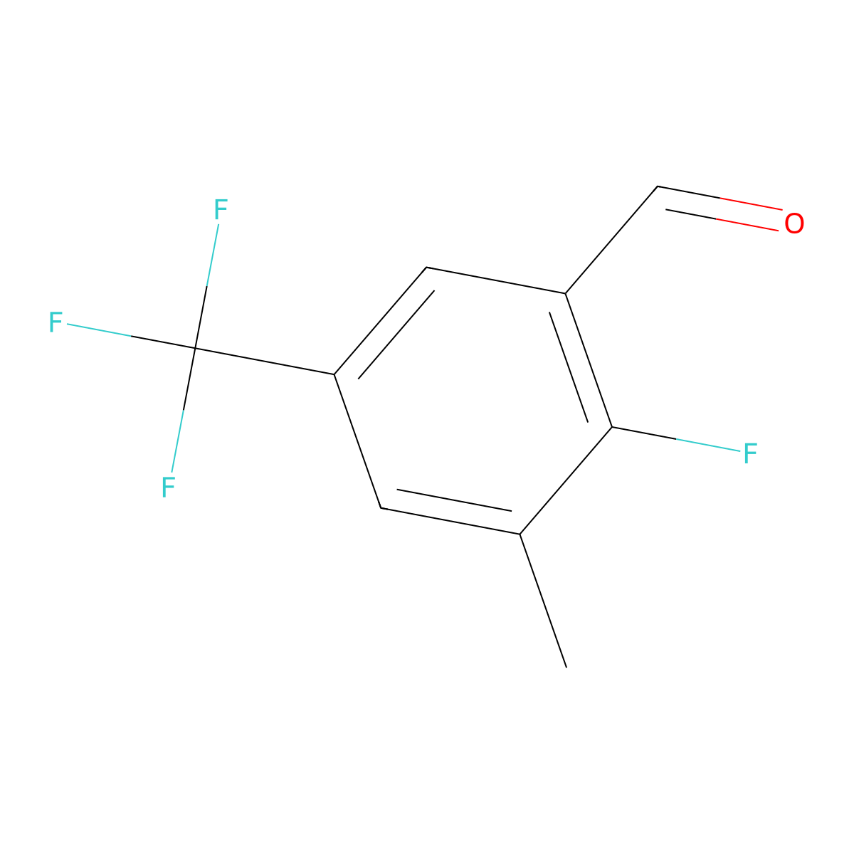 2-Fluoro-3-methyl-5-(trifluoromethyl)benzaldehyde molecular structure, CAS 2055275-09-5