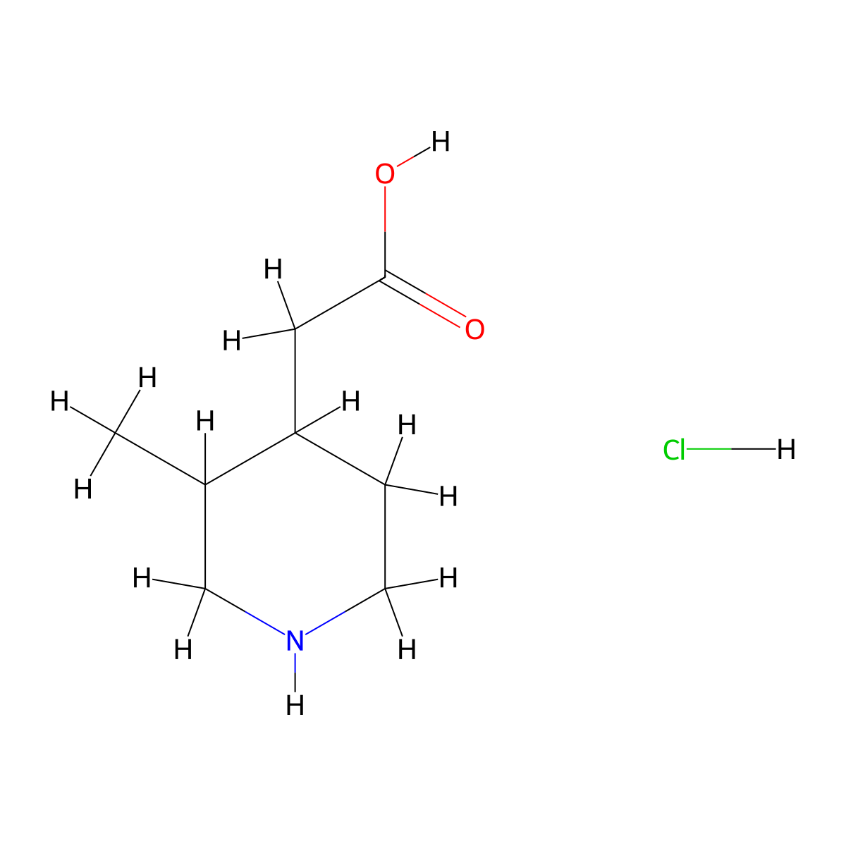 2-(3-Methyl-4-piperidyl)acetic acid;hydrochloride molecular structure, CAS 2055275-28-8